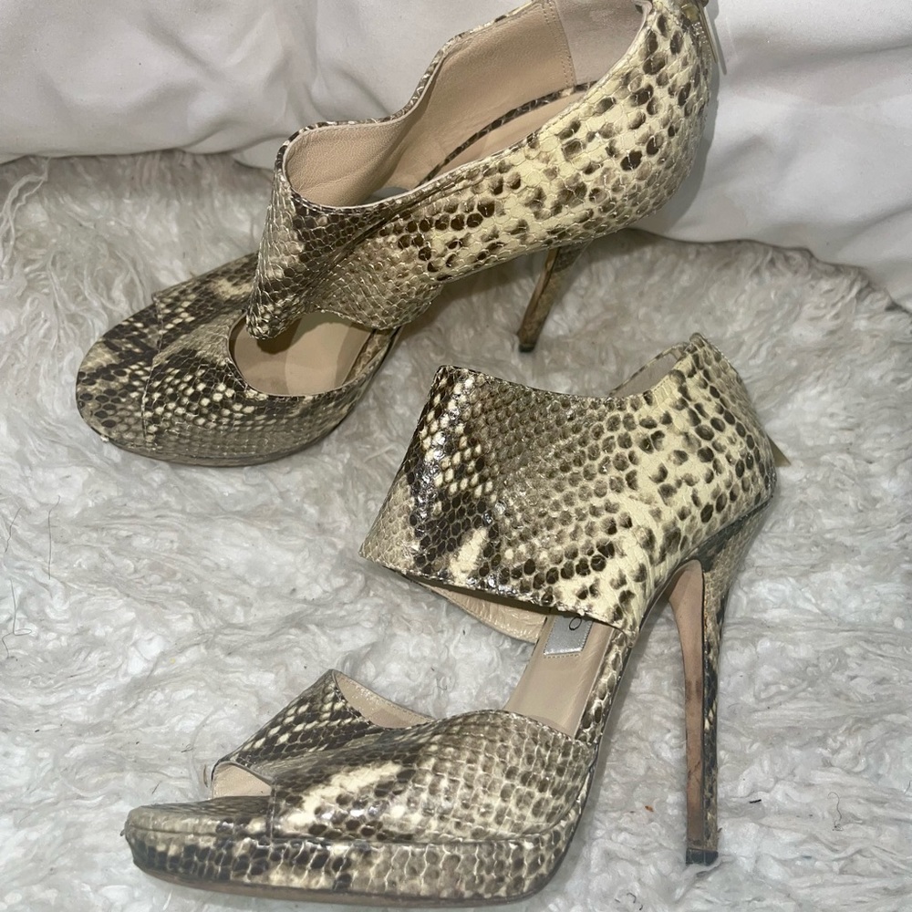 Jimmy Choo Private Peep Toe Pumps Python - image 3